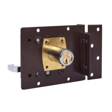 Cerradura Sobreponer 143X60Mm 231-12 Marron Picaporte/3Bulones Izquierda Jis