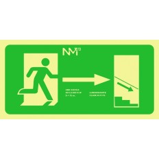 Señal 320X160Mm Pvc Lumi  Evacuacion Bajada Derecha Rd11140