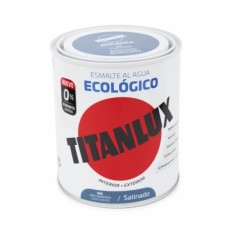 Esmalte Al Agua Ecologico Satinado 750 Ml Gris Marengo Titan