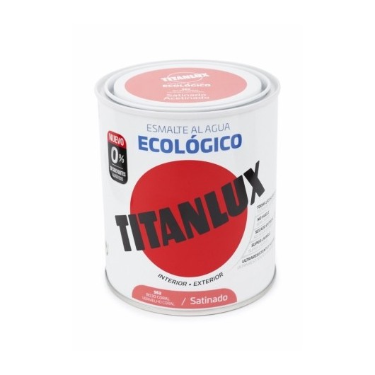 Esmalte Al Agua Ecologico Satinado 750 Ml Rojo Coral Titanlu