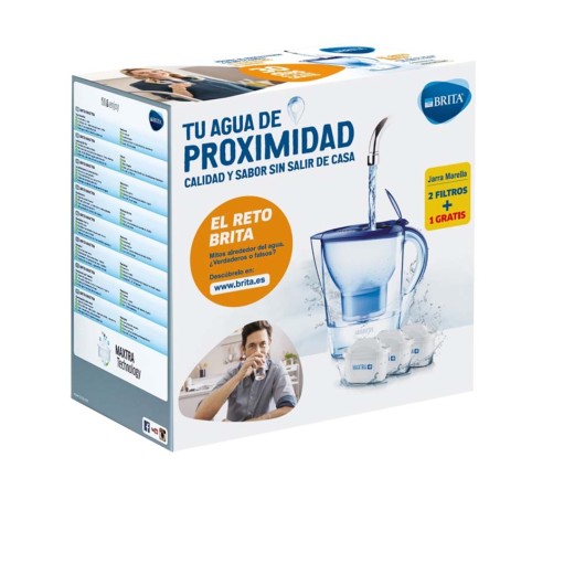 Jarra Agua Purif. 2,4Lt 3 Filtros Marella Azul Brita