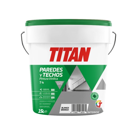 Pintura Vinilica Mate Int. 15 Lt Bl T4 Titan