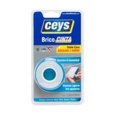 Cinta Adhesiva 19Mmx  1,5Mt Doble Cara  Azul Bricocinta Ceys