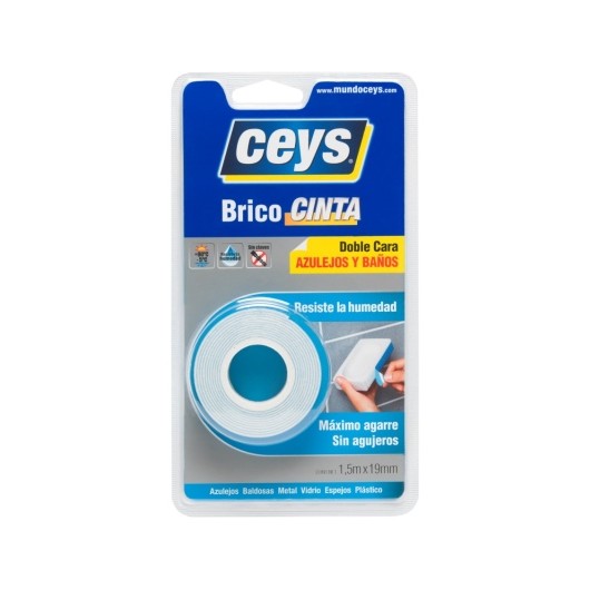 Cinta Adhesiva 19Mmx  1,5Mt Doble Cara  Azul Bricocinta Ceys