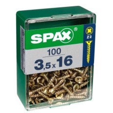 Tornillo Madera Cabeza Plana Pozi Bicromatado 4,5 X 40 Caja M 40 Unid Spax