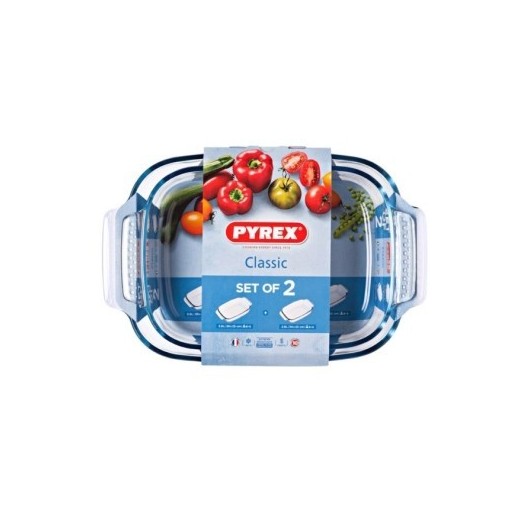 Fuente Horno Rect 39X24/35X32 Cm C/Asa Borosilicato Pyrex 2 Pyrex