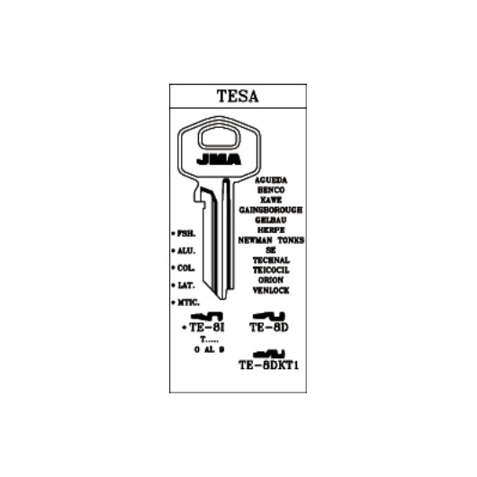 Llave Cilindro En Bruto Jma Alu Oro Te-8I Oro Jma