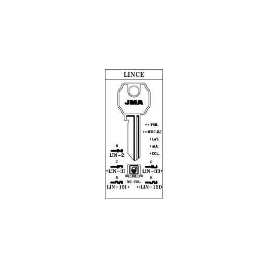 Llave Cilindro En Bruto Jma Alu Oro Lin-15D Oro Jma