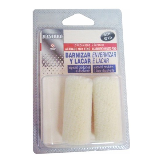 Mini Rodillo Recambio Velour Barnizar Y Lacar 2 Uds 6 Cm X  16 Mm Nespoli