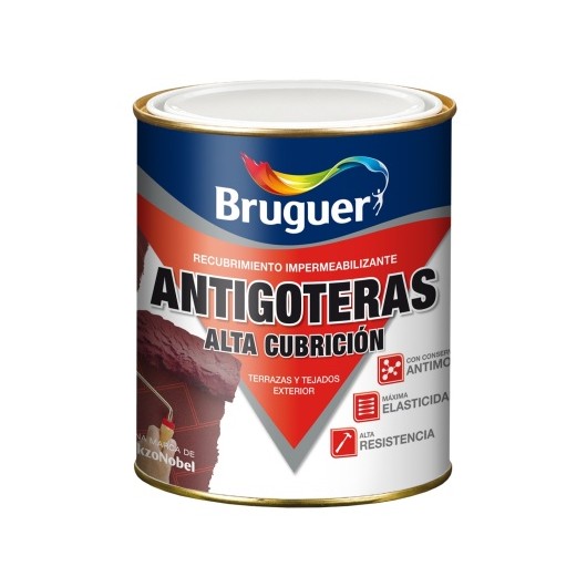 Pintura Antigoteras Mate Alta Cubricion 750 Ml Blanco Bruguer