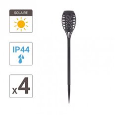 Baliza Solar Led Decorativa Ip44 Efecto Llama Pack 4 Unidades Xanlite