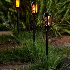 Baliza Solar Led Decorativa Ip44 Efecto Llama Pack 4 Unidades Xanlite