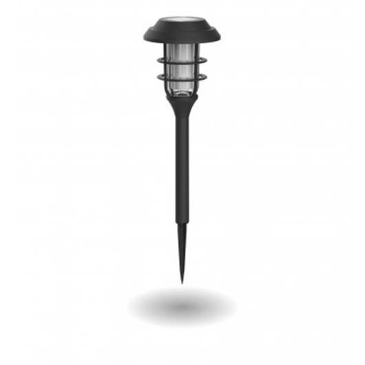 Baliza Solar Led Negra Ip44 Efecto Llama Xanlite