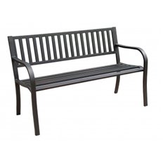 Banco Jardin Metalico Negro 127 X 60 X 80 Cm Import