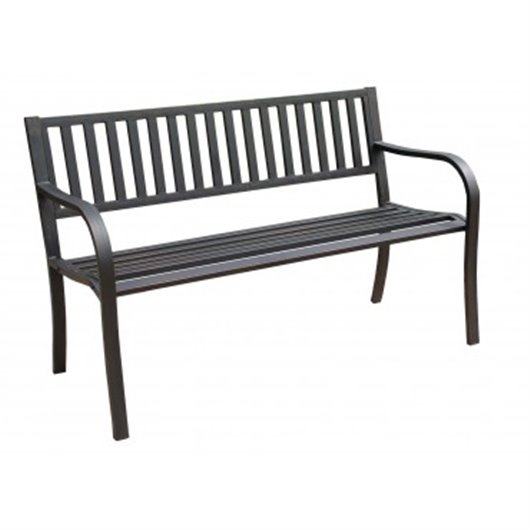 Banco Jardin Metalico Negro 127 X 60 X 80 Cm Import