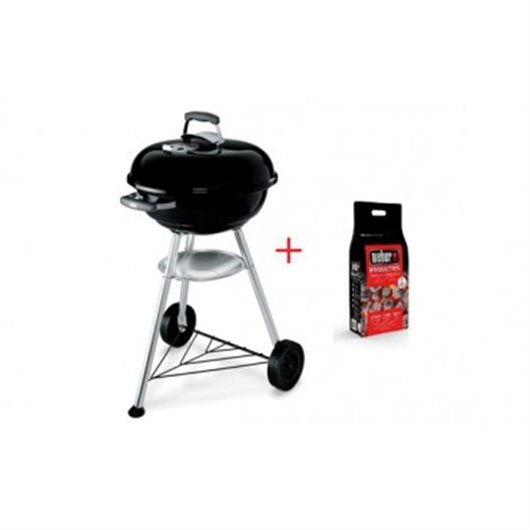 Barbacoa Carbon Compact Kettel 47 Regalo 2 Kg Briquetas Weber