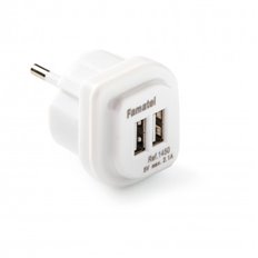 Cargador 2 Usb Blanco 2,1A Ip20 Famatel