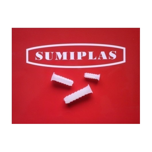 Taco Fijacion Estriado 06X21Mm Blanco Sumiplas 25 Pz