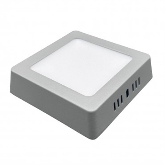 Downlight Led Superficie Cuadrado Gris Kone 20,3Cm 18W 1800Lm 4000K Cristalrecord