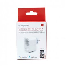 Enchufe Wifi Intel. C/Medidor De Consumo + 2 Usb A 16A 3680V