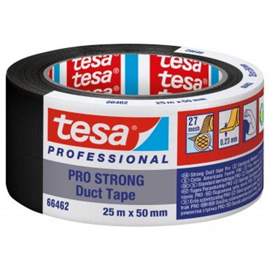 Cinta Americana Eco Pro Strong 25 M X 50 Mm Negro Tesa Tape CAJA 6 UDS