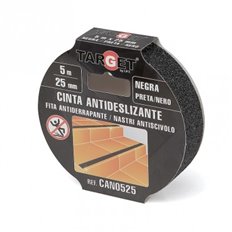 Cinta Antideslizante 5 M X 25 Mm Negro Target