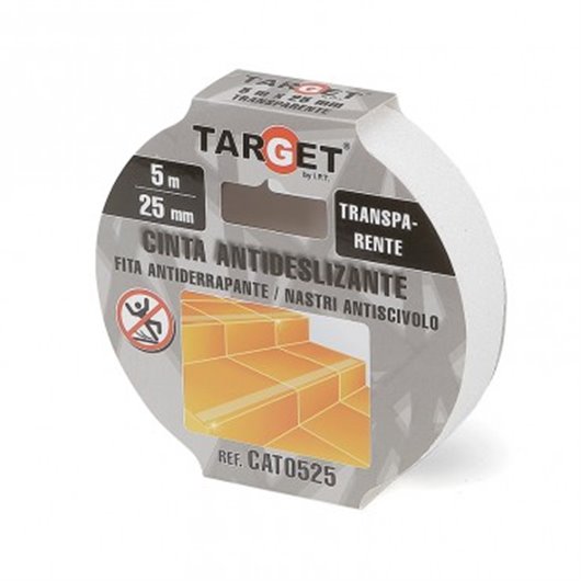 Cinta Antideslizante 5 M X 25 Mm Transparente Target