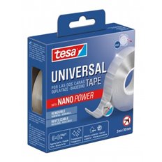 Cinta Doble Cara Universal Removible Nano Power 3 M X 30 Mm Transparente Tesa Tape