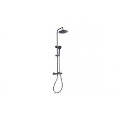 Columna De Ducha Coral Termostatica Negro Con Rociador Redon