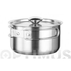 Bateria Inox Apilable 5P + 2Tapas Con Bolsa Transporte