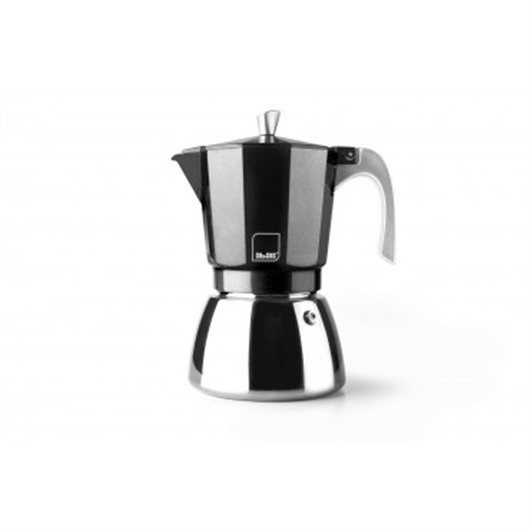 Cafetera Acero + Aluminio Induccion Elba 9 Tazas Negra Ibili