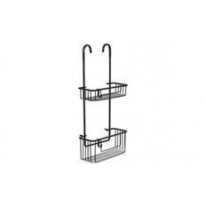 Cestillo Con Colgador Para Grifo 2 Alturas Aluminio Negro Ta