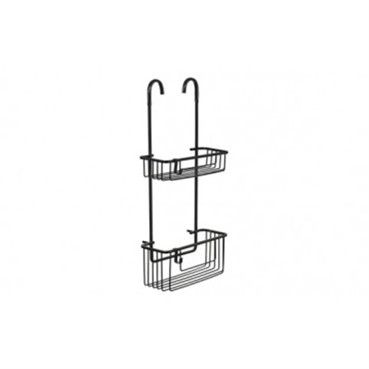 Cestillo Con Colgador Para Grifo 2 Alturas Aluminio Negro Ta