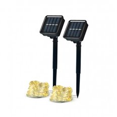 Guirnalda Con Placa Solar Cintia Packs 2 Unidades 12 Metros 30 Lm 2700K 8 Modos Garza