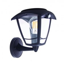Aplique Solar Negro Retro Led Ip44 Sensor De Movimiento Bombilla 400 Lm 3000K Incluida Xanlite