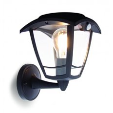 Aplique Solar Negro Retro Led Ip44 Sensor De Movimiento Bombilla 400 Lm 3000K Incluida Xanlite