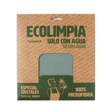 Bayeta Cristales Microfibra Verde 50X40 Cm Ecolimpia
