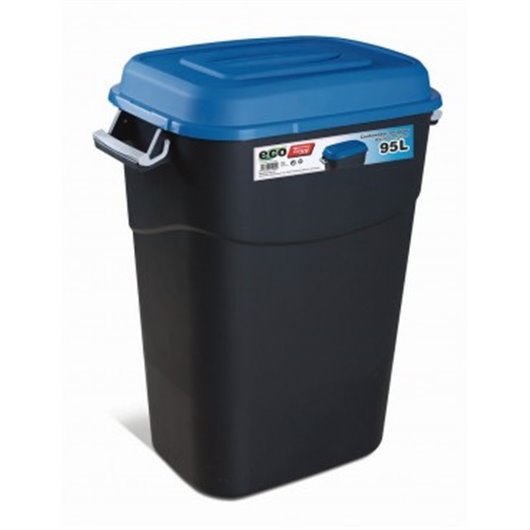 Contenedor Bas. 95Lt Asas/Tapa Pp Negro T/Azul 410024 Tayg
