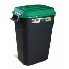 Contenedor Bas. 95Lt Asas/Tapa Pp Negro T/Verde 410031 Tayg