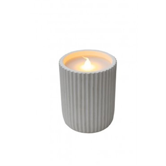 Vela Dolo De Cera Y Ceramica 20 Lm Luz Efecto Llama Pilas (2Aaa) 10X8 Cm Newgarden
