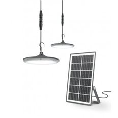 Lampara Led Solar Gloria 2 X 500Lm Con Placa Fotovoltaica Ip65 4000K 120 20M2 Garza 2 UNIDADES