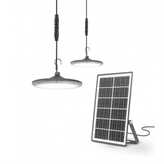 Lampara Led Solar Gloria 2 X 500Lm Con Placa Fotovoltaica Ip65 4000K 120 20M2 Garza 2 UNIDADES