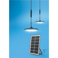 Lampara Led Solar Gloria 2 X 500Lm Con Placa Fotovoltaica Ip65 4000K 120 20M2 Garza 2 UNIDADES