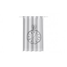 Cortina Bao Estampado Reloj 180 X 200 Cm Poliester Atenas