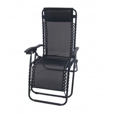 Sillon Plegable Relax Con Cojin Zero Gravity Negro Import