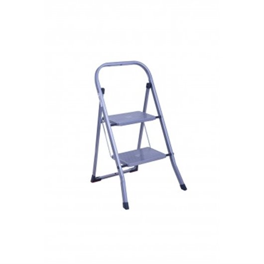 Taburete Escalera Praktico 2 Peldaos Gris Ambit