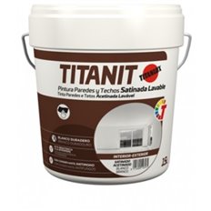 Pintura Plastica Interior Exterior Titanit Satinado 4 L Blanco Titan