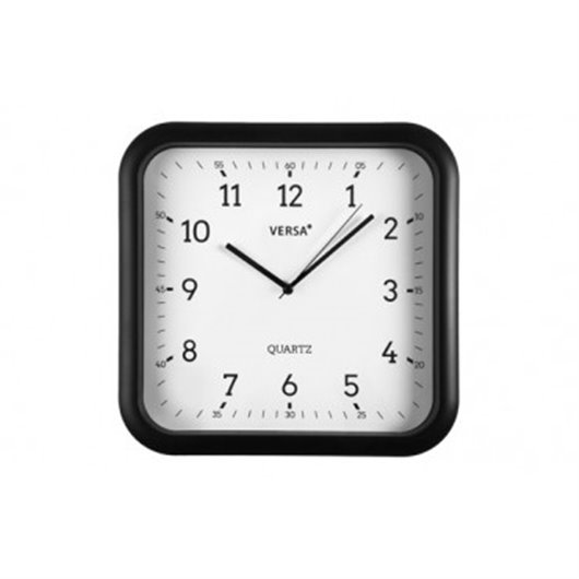 Reloj Pared Cuadrado 30 X 30 Negro Versa