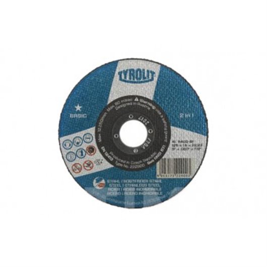 Disco Corte Acero/Inox Basic 125 X 1,6 X 22 Plano Tyrolit