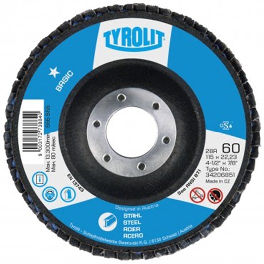 Disco Laminas Acero Basic Corindon 115 X 22 Gr-60 Tyrolit